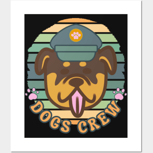 Dogs Crew Rottweiler Retro Design Posters and Art